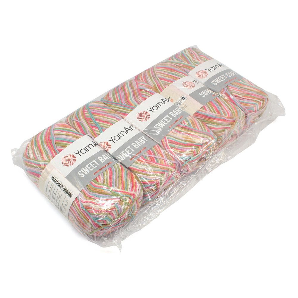 Пряжа YarnArt (ЯрнАрт) Sweet Baby / уп.5 мот. по 100 г, 300м, 911