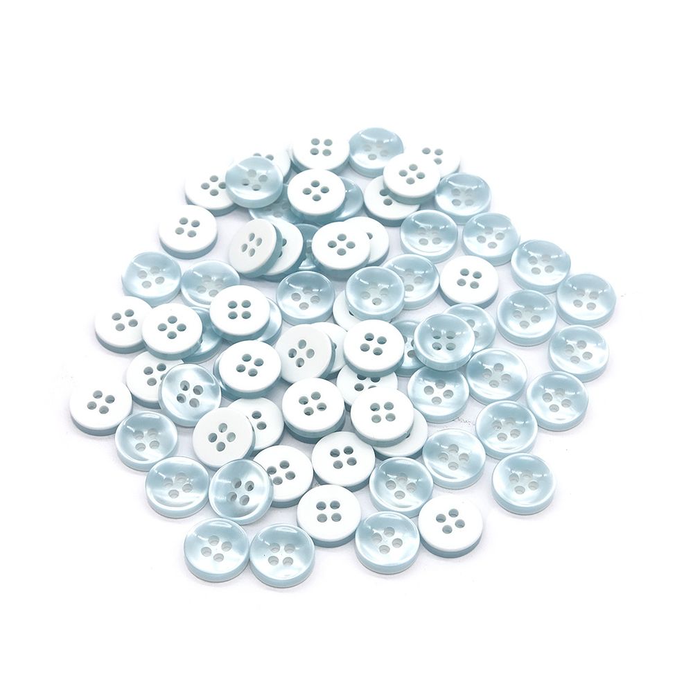 Пуговицы 4 прокола 18L (11мм), (col.12 голубой) CB, 72 шт
