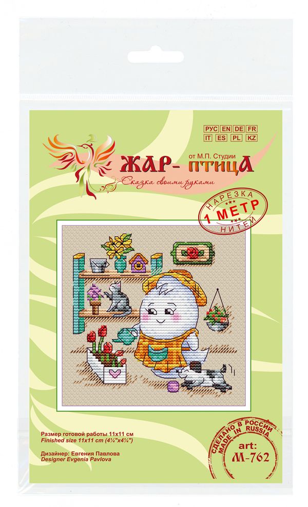 Набор для вышивания нитками МП Студия (Жар-птица), Цветовод, 11х11 см