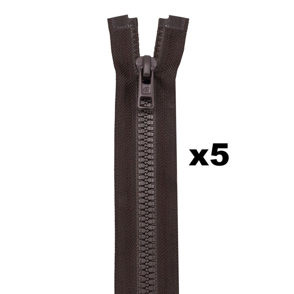 Молния трактор Arta Т6 (6 мм) 1 зам., разъем., 45 см, (2076), A141 т.коричневый, НОВЫЙ МАТОВЫЙ ЗАМОК, уп.5 штук