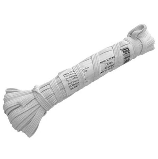 Резинка бельевая (стандартная) 8.0 мм / 10х10 метров, белая, Gamma ИВ (б)
