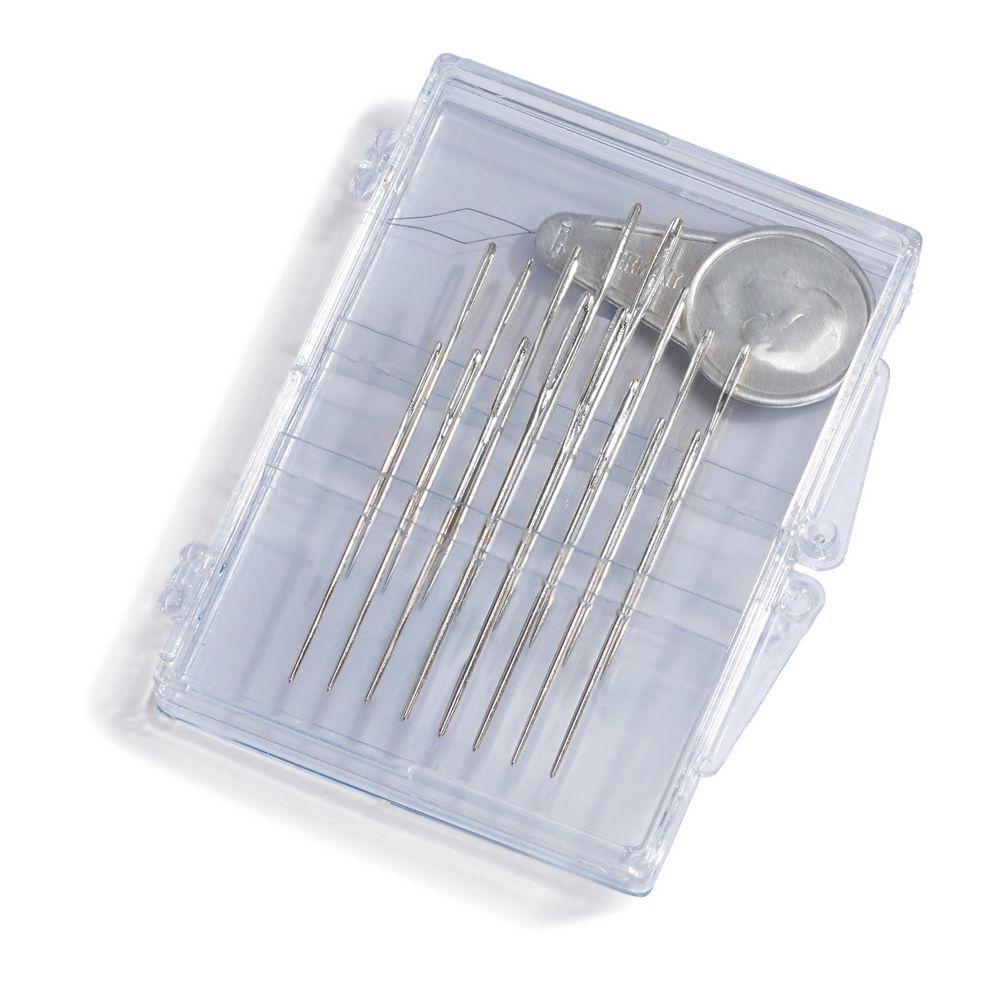 Набор игл для вышивки с острием/без острия №18-22 с нитевдевателем, сталь, Prym