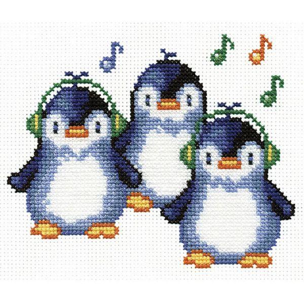 Набор для вышивания нитками РС Студия, Пингвины 19х15 см