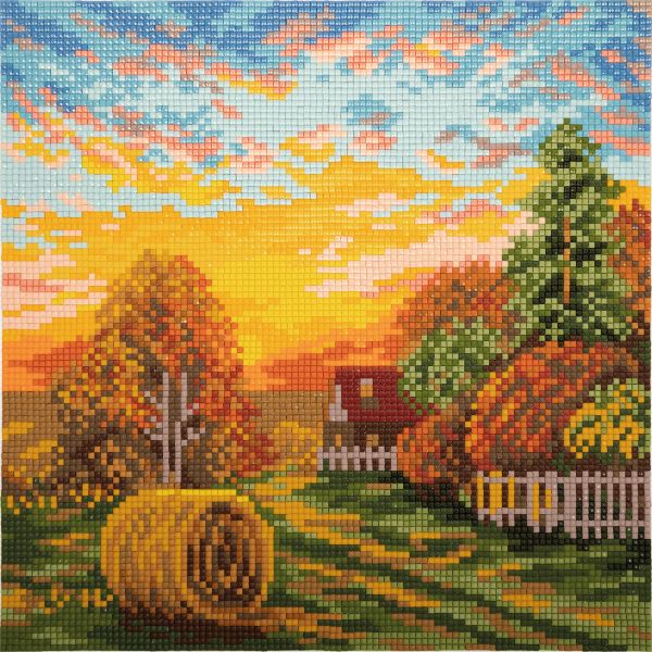 Алмазная (кристальная) мозаика Фрея, Осенний закат, 24х24 см