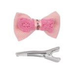 Набор бантик и заколка, мини 35мм/35мм, св.розовый/белый