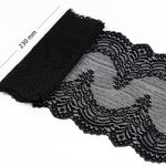 Кружево бельевое эластичное 230 мм / 3 м, 8036 цв.черный, Kruzhevo