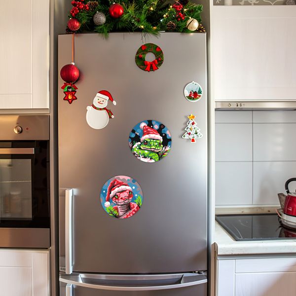 Картина по номерам Фрея PNBM-021, Праздничные змейки, (на магните) 9х9 см