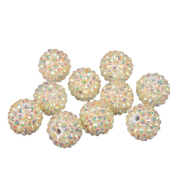 Бусины пластик ⌀18 мм, 10 шт, №02 белый, Zlatka BWR-18