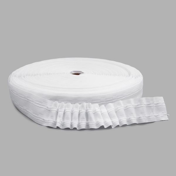 Лента (тесьма) шторная: сборка параллельная (1:2) 45 мм / 100 метров