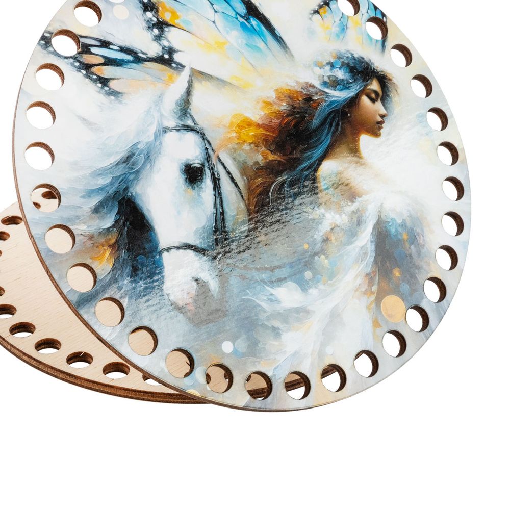 Набор донышек для вязания Глянцевый фанера ⌀15х0.4 см, 2 шт, 09 Фэнтези, Love2art ДВ-01