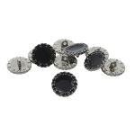 Пуговицы на ножке 24L=15 мм, металл, S.Black (серебро-черный), 10 шт, MP05