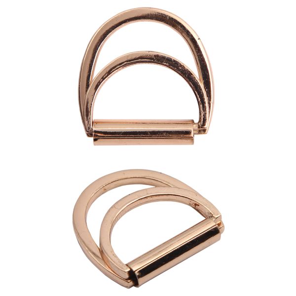 Полукольцо двойное металл внутр. 25 мм (внешн. 32х30 мм), 2 шт, металл, золото, MT-1852