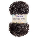 Пряжа Astra Premium (Астра Премиум) Артемида Принт / уп.2 мот. по 100 г, 34 м, 02 черный/серый