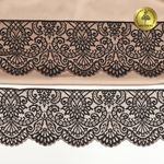 Кружево эластичное (стрейч) 110 мм, 40992PP цв.L30 кофе с молоком+черный уп.25м, Kruzhevo