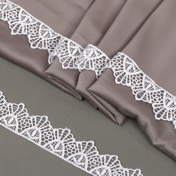 Кружево гипюр (плетёное) 30 мм, цв.1 белый, уп. 9 м, Kruzhevo