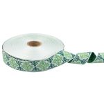 Лента (тесьма) жаккардовая 32.0 мм / 25 метров, Орнамент для северных народов, рис 9788 белый-т.зеленый-салатовый, Gamma С3774