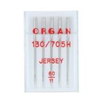 Иглы для швейных машин для джерси 130/705 Н, №80, 5 игл, в пенале 5205080 80, ORGAN