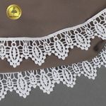 Кружево гипюр (плетёное) 40 мм, матовая нить, цв.01 белый уп.13,71м, Kruzhevo
