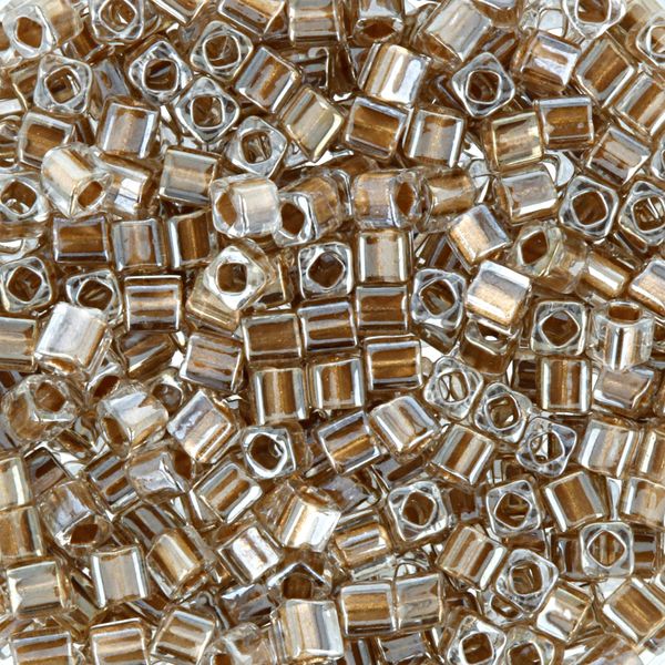 Бисер Toho Cube 3 мм, 500 г, 0989 прозрачный с золотым центром