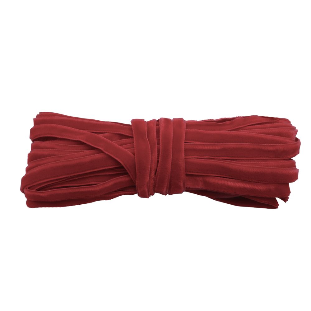 Лента бархатная (тесьма) 10.0 мм / 10±0.5 метров, рис. 8508, цв.11 малина