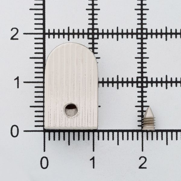 Наконечник для шнура металл на молнию, 1,8х1.1х0,6 см (никель), 20 шт