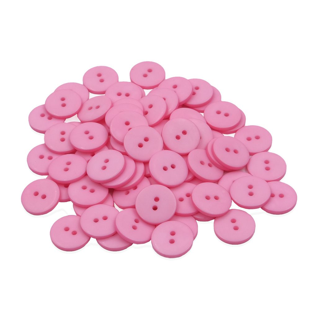 Пуговицы 2 прокола 28L, 18 мм, (Pink (розовый)) NE63, 72 шт