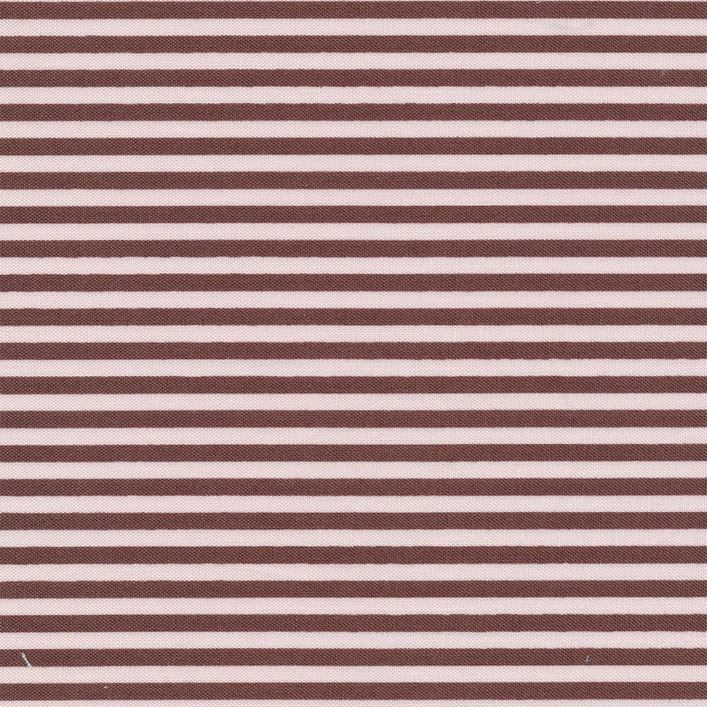 Ткань для пэчворка Peppy Бабушкин сундучок, рулон 112 см / 5 метров, БС-10 полоска коричневый, Peppy