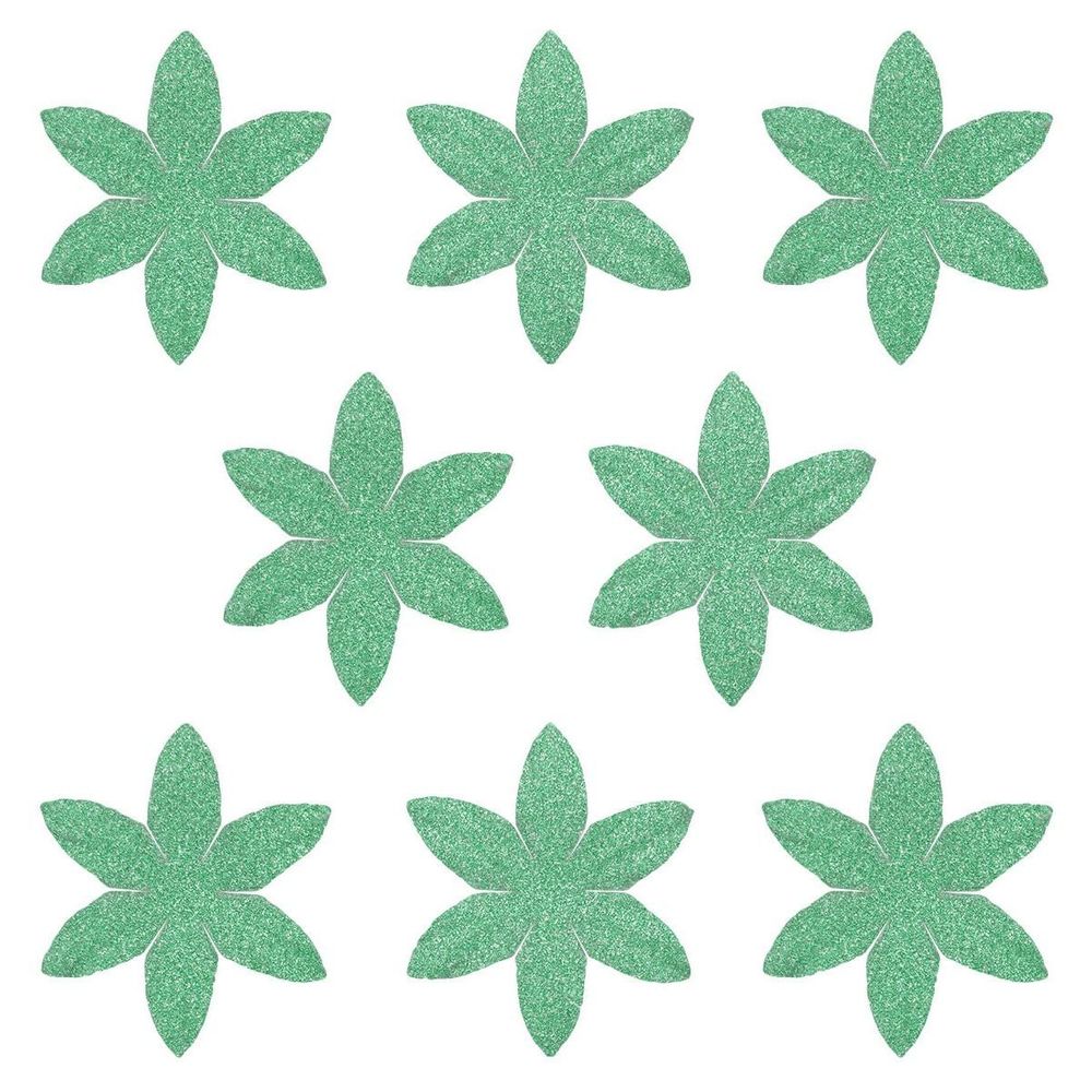 Лепестки бумажные с блестками &quot;Ромашка&quot;, d 4,5 см, упак. 8 шт, зеленый