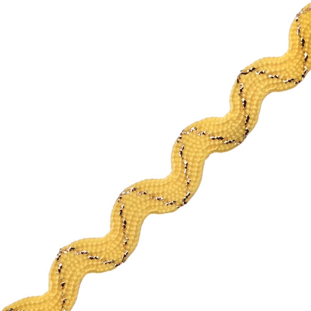 Тесьма вьюнчик с метанитью, 5 мм / 20 м (желтый), С3584