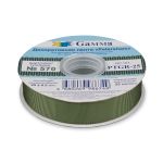 Лента репсовая (в рубчик) с зубчатым краем 25.0 мм, 25±1 метров, 570 хаки, Gamma PTGR-25