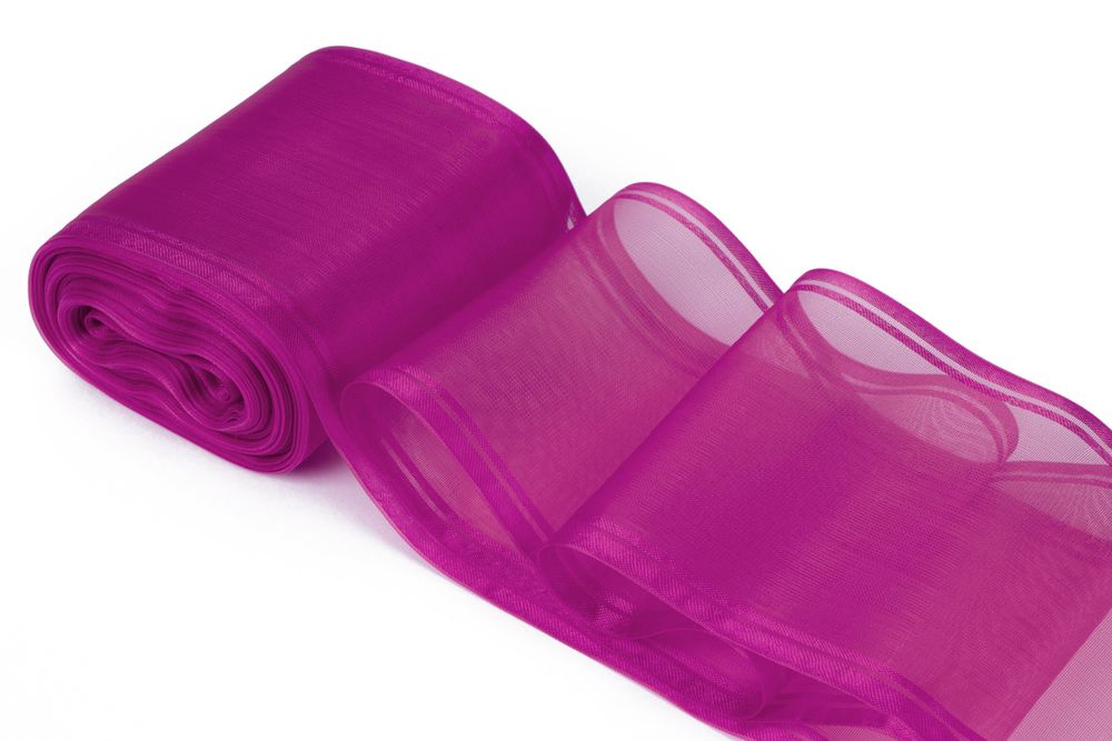 Лента капроновая (органза) для бантов 98-117.0 мм / 25±1 метров, сиреневый, Gamma C 3504