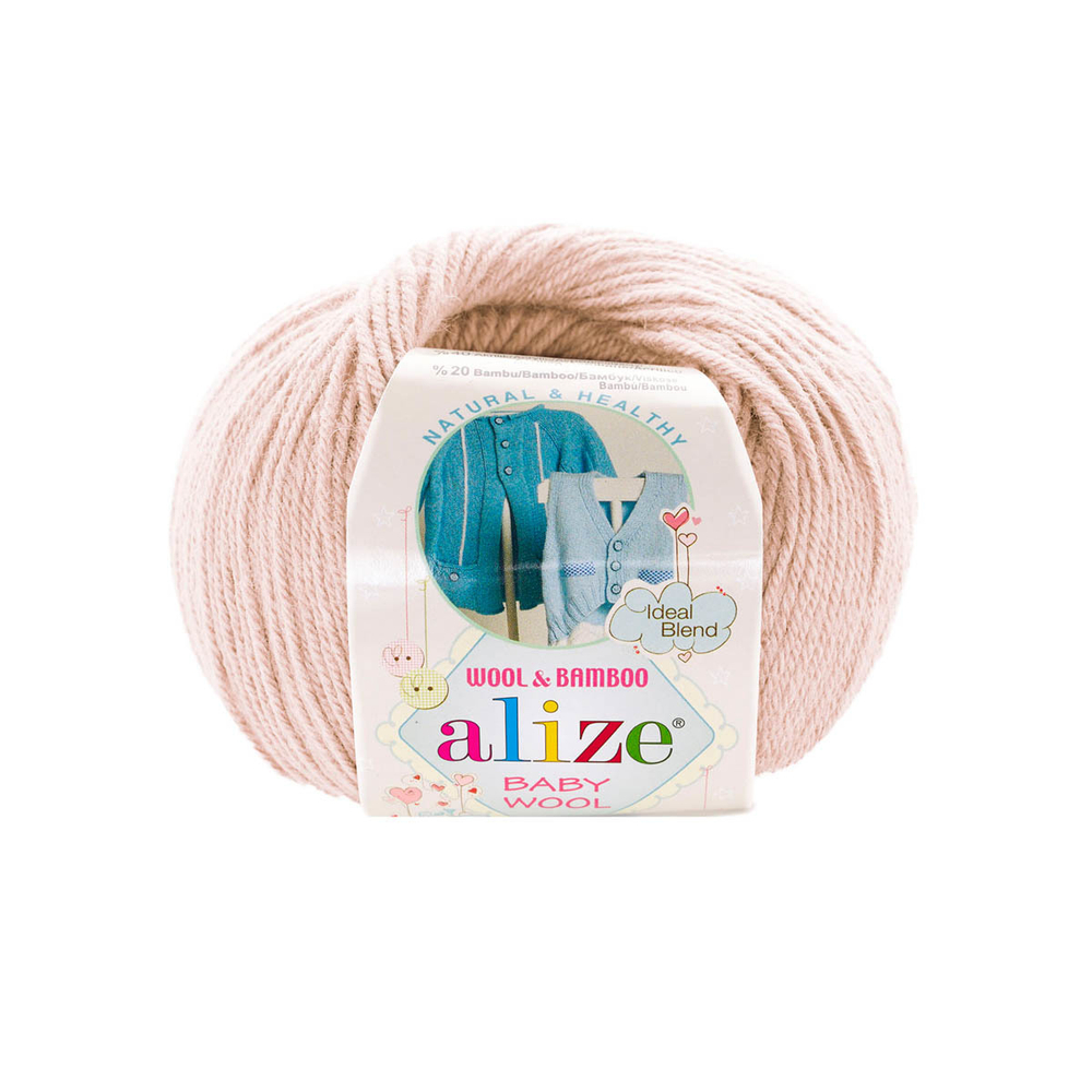 Пряжа Alize (Ализе) Baby Wool / уп.10 мот. по 50 г, 175м, 382 пудра A