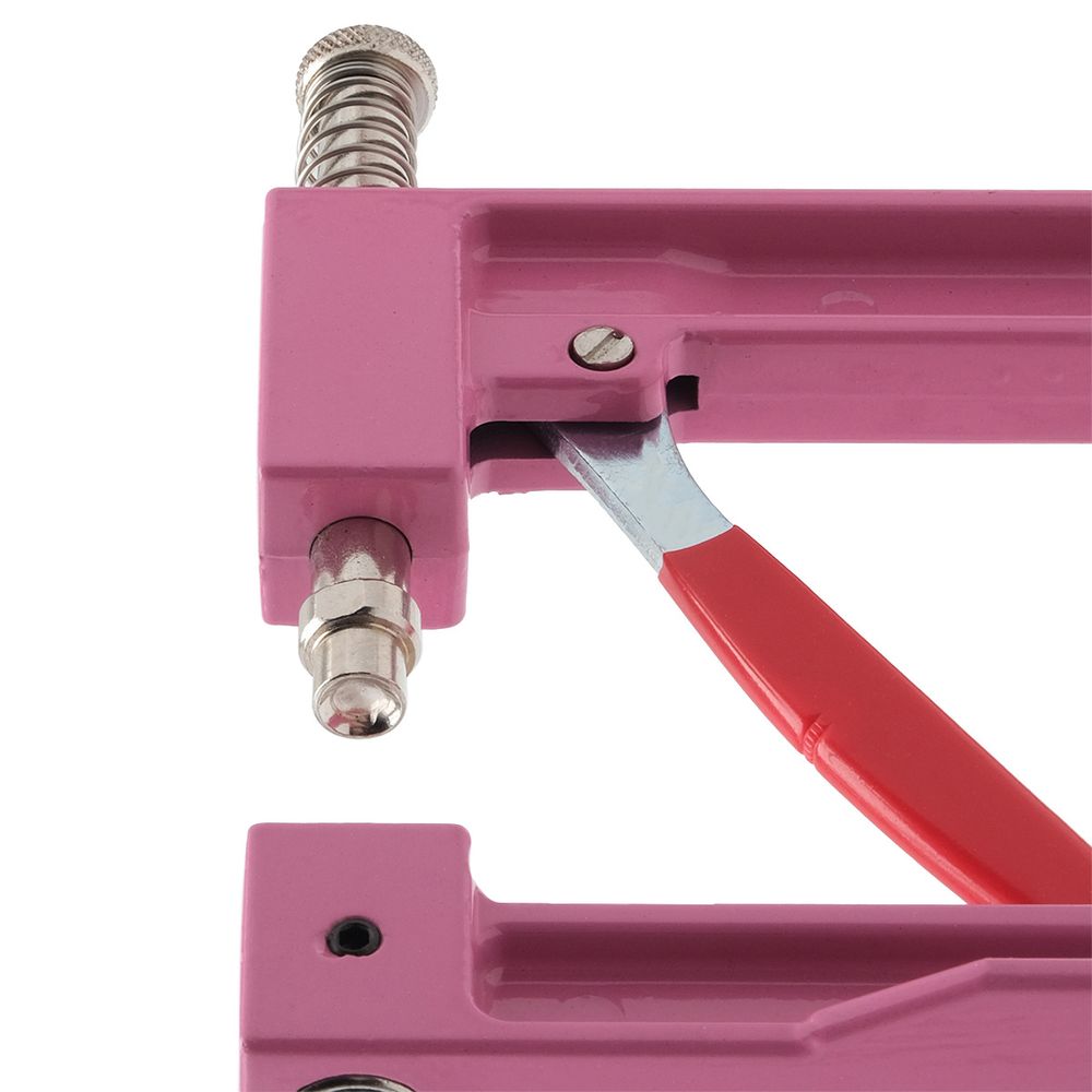 Ручной пресс для установки бусин на шипах с насадками 4, 5, 6, 8, 10 мм, New Star, розовый