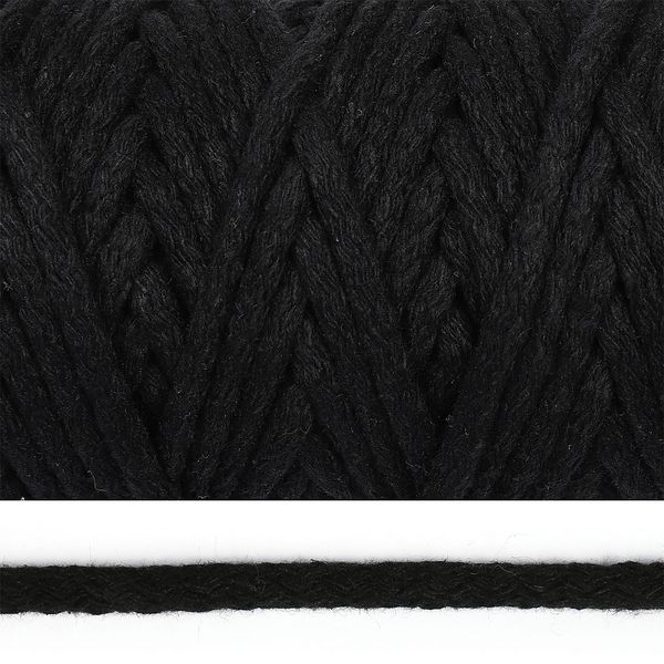 Шнур круглый х/б ⌀5.0 мм / 50 метров, черный