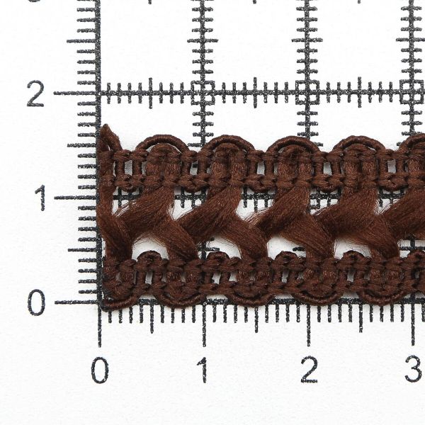 Тесьма отделочная вязаная 17 мм, 10 м, коричневый