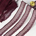 Кружево эластичное (стрейч) 25 мм, 8028, цв.076 сливовое вино уп.50м, Kruzhevo