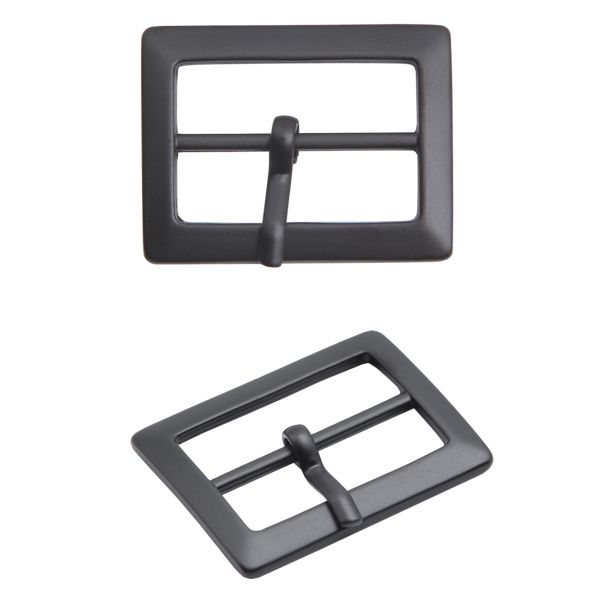 Пряжка ременная металл 30 мм, прямоугольная, 2 шт, матовый черный, MB-155