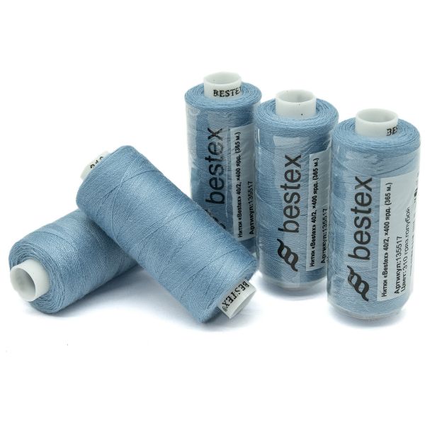 Нитки швейные бытовые Bestex 40/2, 365 м (400 ярд) / 10 кат., 310 сизый