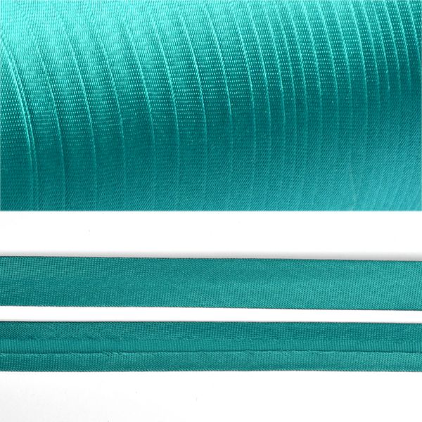 Косая бейка атласная 15 мм / 132±1 метра, BS, 597636, цв.F209 т.бирюзовый