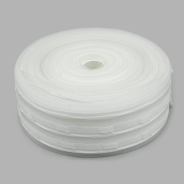 Лента (тесьма) шторная: сборка параллельная (1:2.5) 59 мм / 50 метров, равномерная