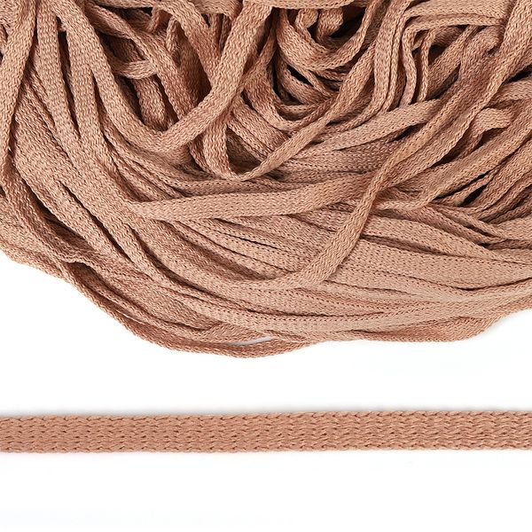 Шнур полиэфир плоский ⌀7.0 мм / 200 метров, 1с-34 068 св.бежевый