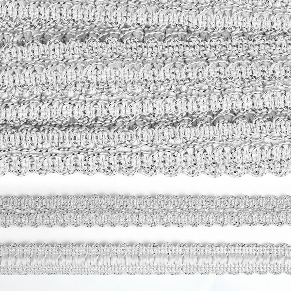 Тесьма отделочная 20 мм, 1-10 цв.серебро уп.13.71м