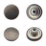 Пуговицы джинсовые ⌀17 мм, фиксированная ножка, гладкая, черный никель, ≈100 шт, New Star