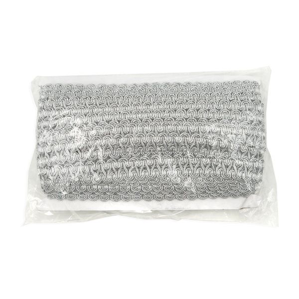 Тесьма металлизированная 22 мм, 18,29м (серебро)