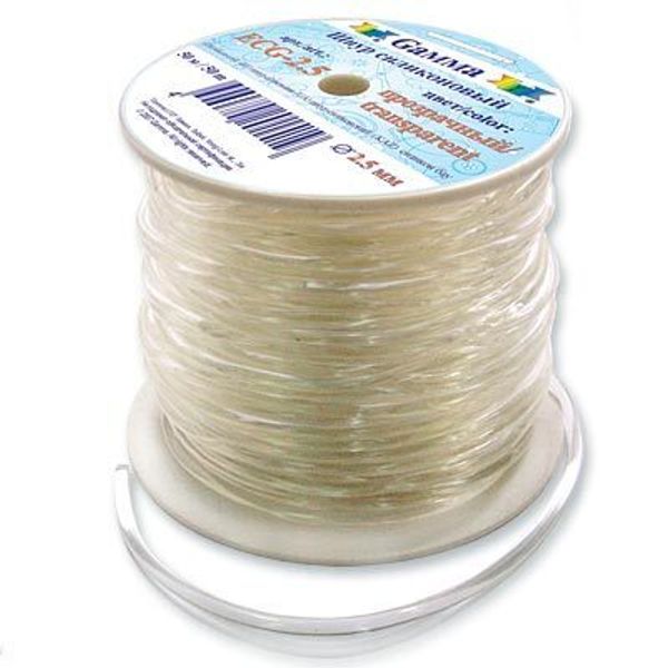 Шнур силиконовый ⌀2.5 мм, 50 м, прозрачный, Gamma ECG-2.5