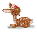 Алмазная (кристальная) мозаика Фрея, наклейки Оленята, 10х9 см