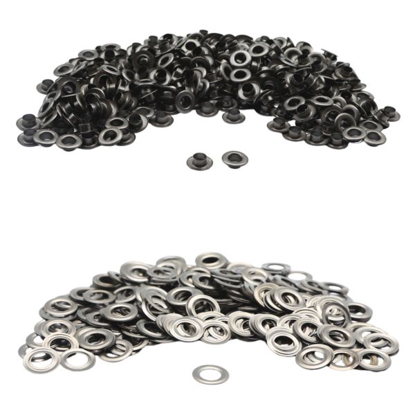 Люверсы металл ⌀_9.2 мм (внутр.), h6.32 мм (внутр.), №24, сталь, New Star, чер.никель, уп≈1000 шт