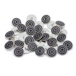 Пуговицы на ножке 28L (18мм), металл (Black/S черный с серебром), 36 шт, ME 644