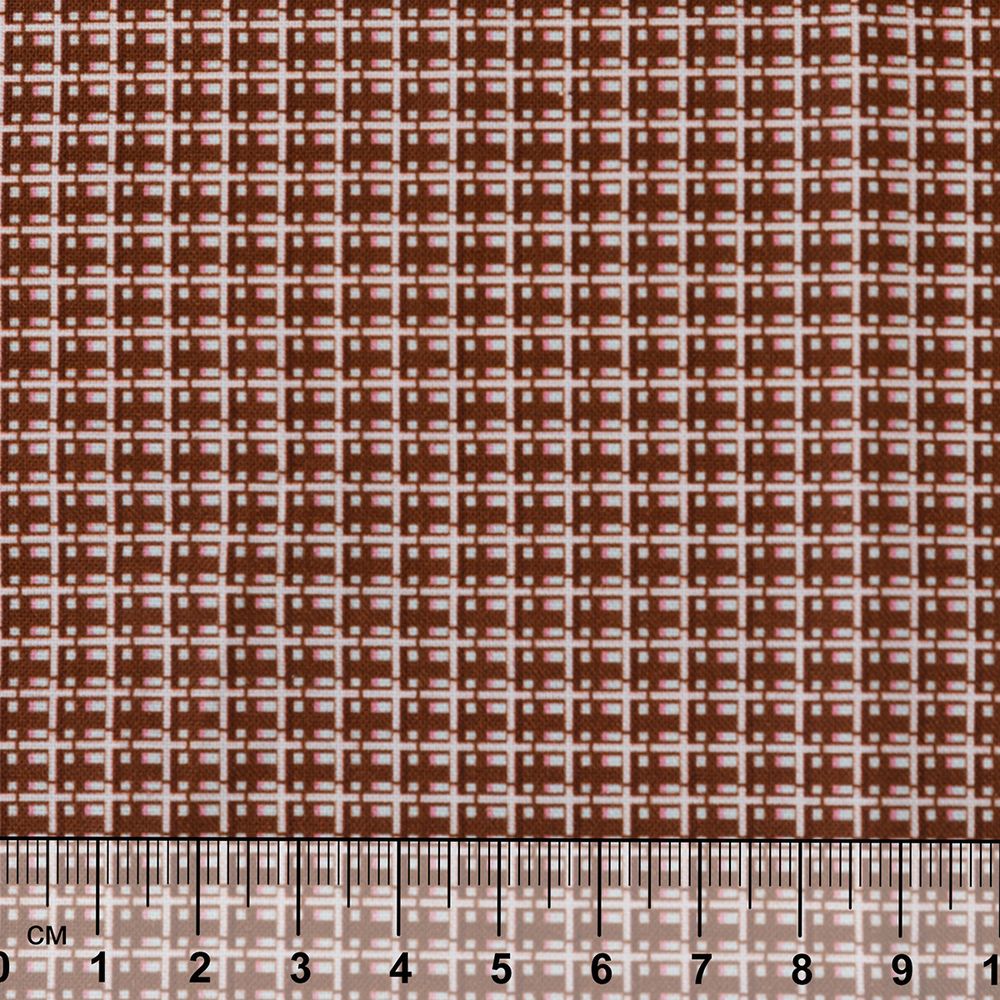 Ткань для пэчворка PEPPY БАБУШКИН СУНДУЧОК ФАСОВКА 100х112 см, 140±5 100% хлопок, БС-09 клетка коричневый, Peppy БАБУШКИН СУНДУЧОК
