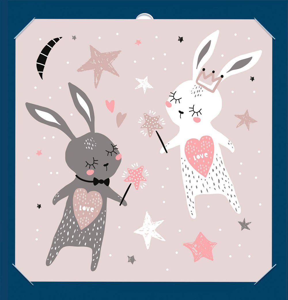 Аппликация с наклейками Фрея RSND-001, Волшебные зайки, 20х20 см